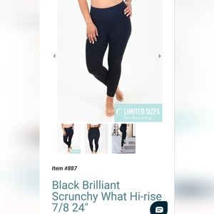 ZYIA Active Black Brilliant Scrunchy What Hi-rise 7/8 Legging; Size 8/10